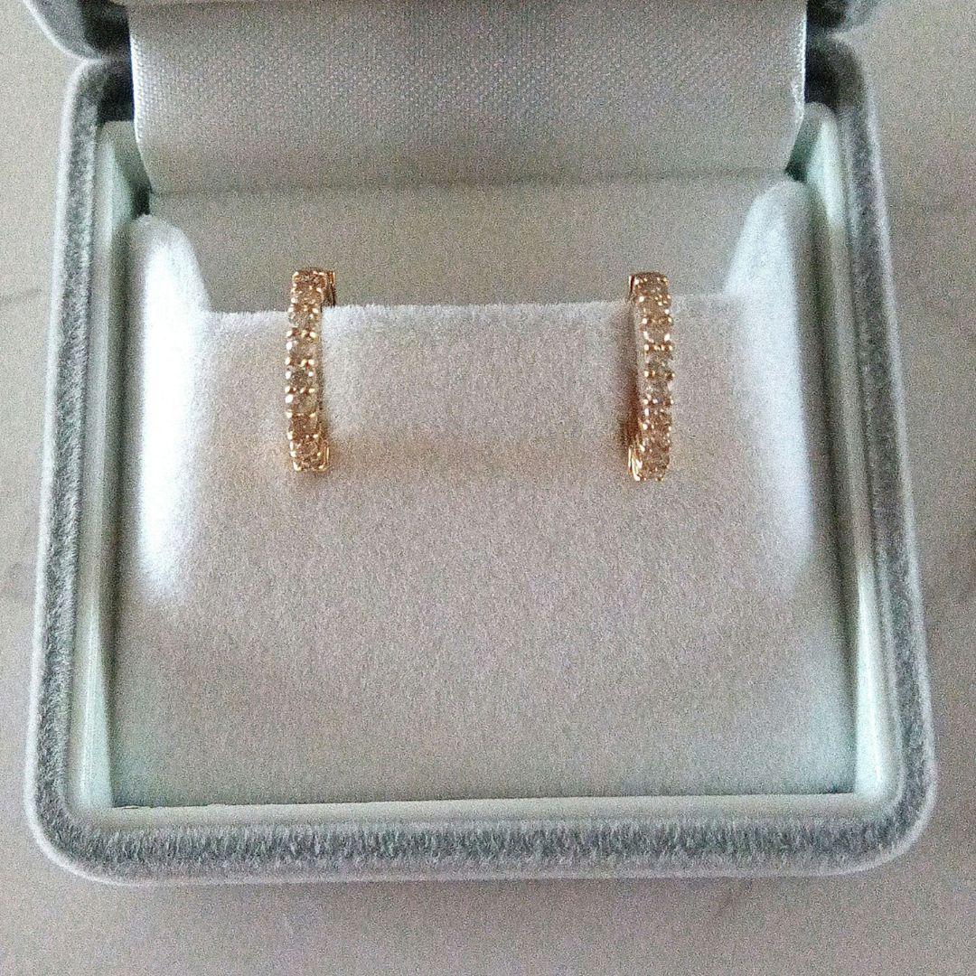 K10 イエローゴールド トータル 0.2ct ダイヤモンド ピアス