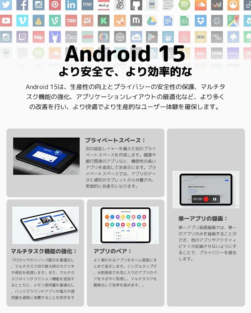 【新品未使用】Android 15 タブレット 10インチ WI-FIモデル
