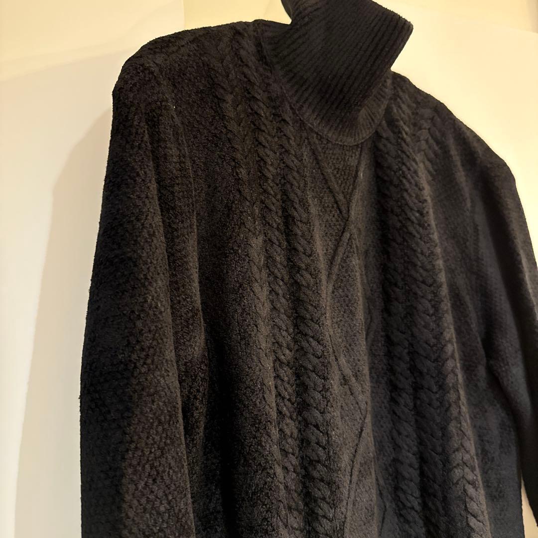 新品 佐藤健 ABYTS】ケーブルニット タートルネック サイズ2 Mブラック