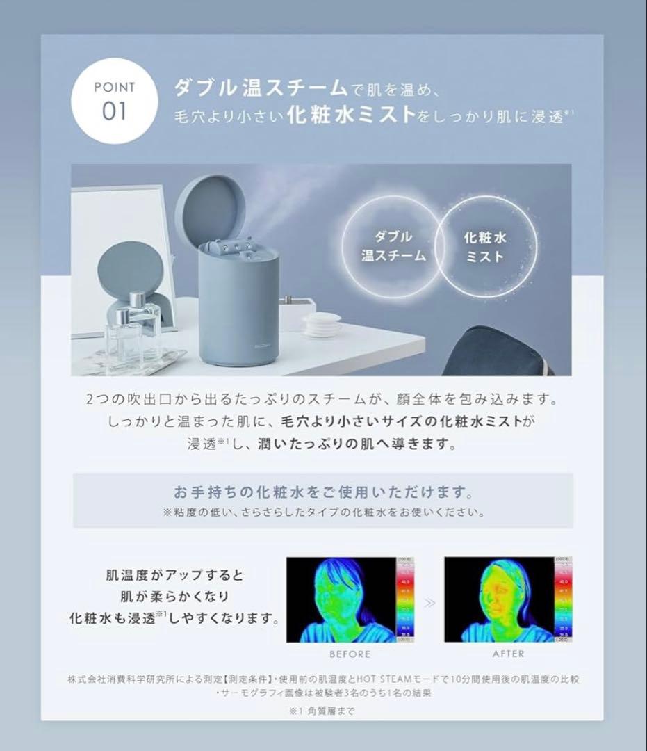 SALONIA フェイススチーマー グレー