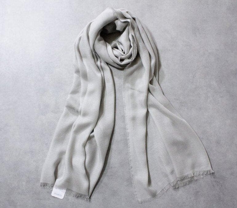 malo☆新品6万円マーロ 極上カシミア100％ガーゼ大判ストール アイス