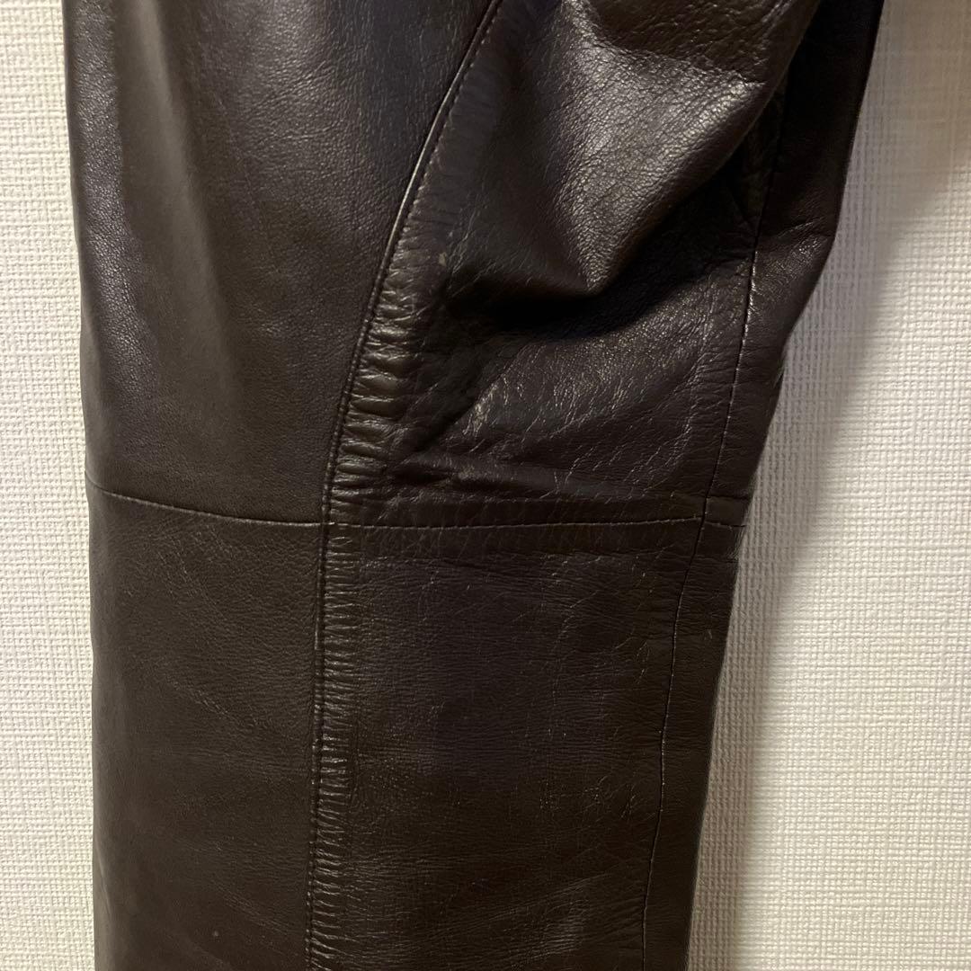 シープレザーパンツダークブラウン コムサデモードメン2サイズ