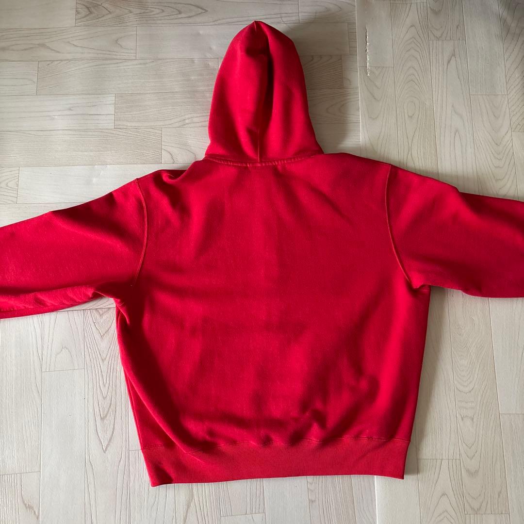 Supreme レッド フード付きパーカー Championコラボ - メルカリ