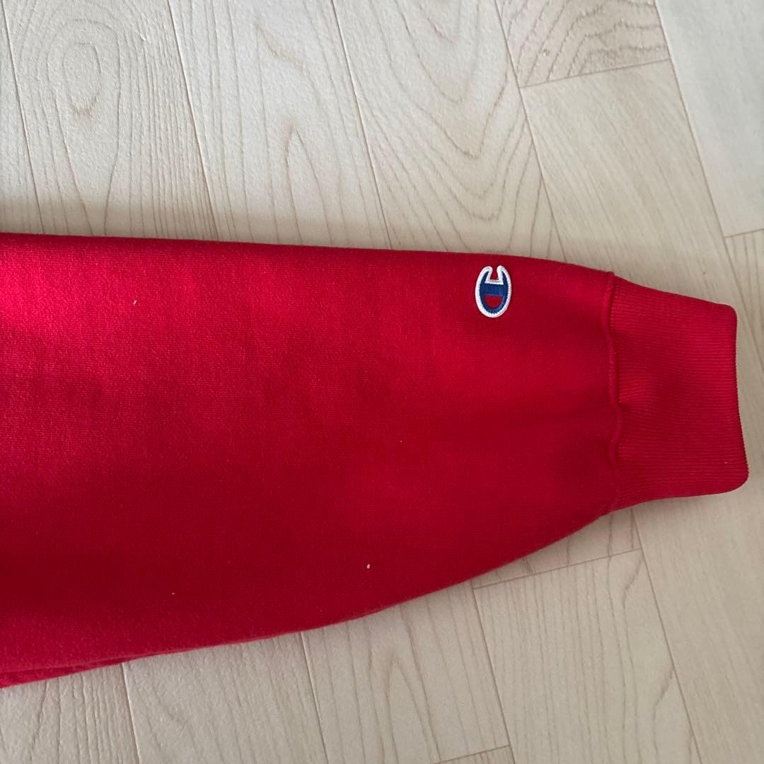 Supreme レッド フード付きパーカー Championコラボ - メルカリ