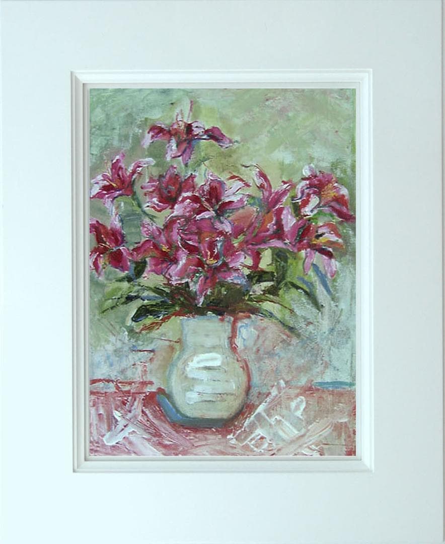 油絵 菅家令子 絵 絵画 インテリア uF6-070902 花 ゆり - メルカリ