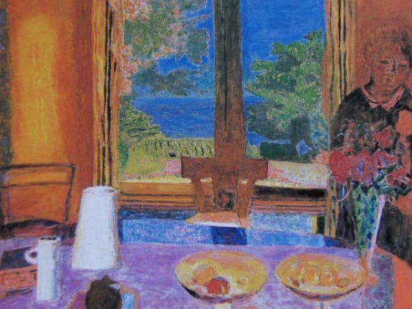 ピエール・ボナール、『庭に面した広いダイニング』、希少画集画、状態