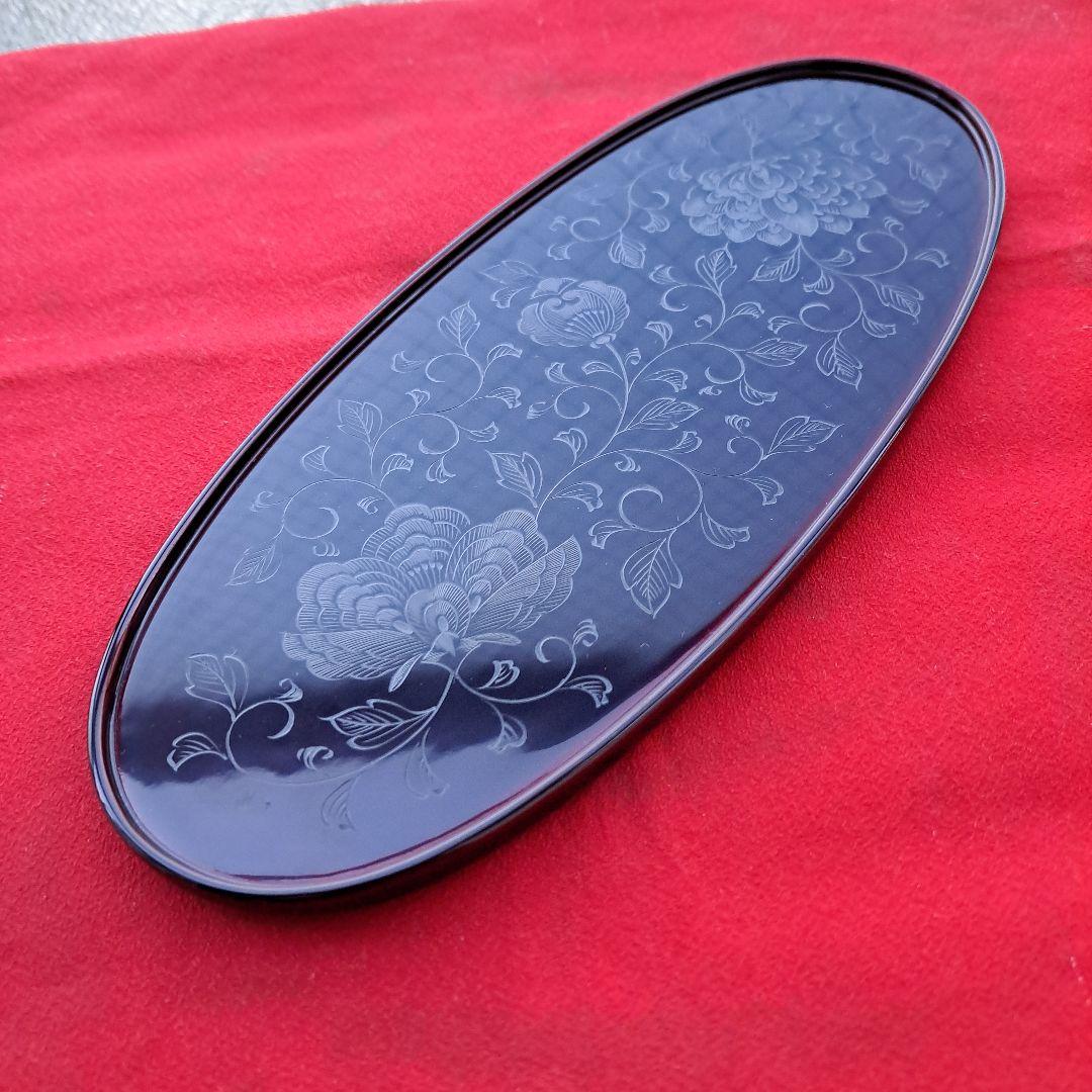 輪島塗 五島屋謹製 兼用皿×1客】布着本堅地 溜呂塗 沈黒