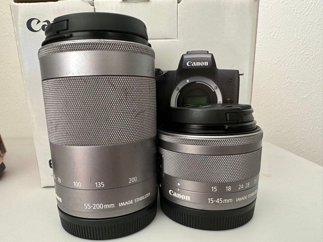 値下げ】Canon EOSKissM ダブルズームレンズ レンズ 2点ミラーレス