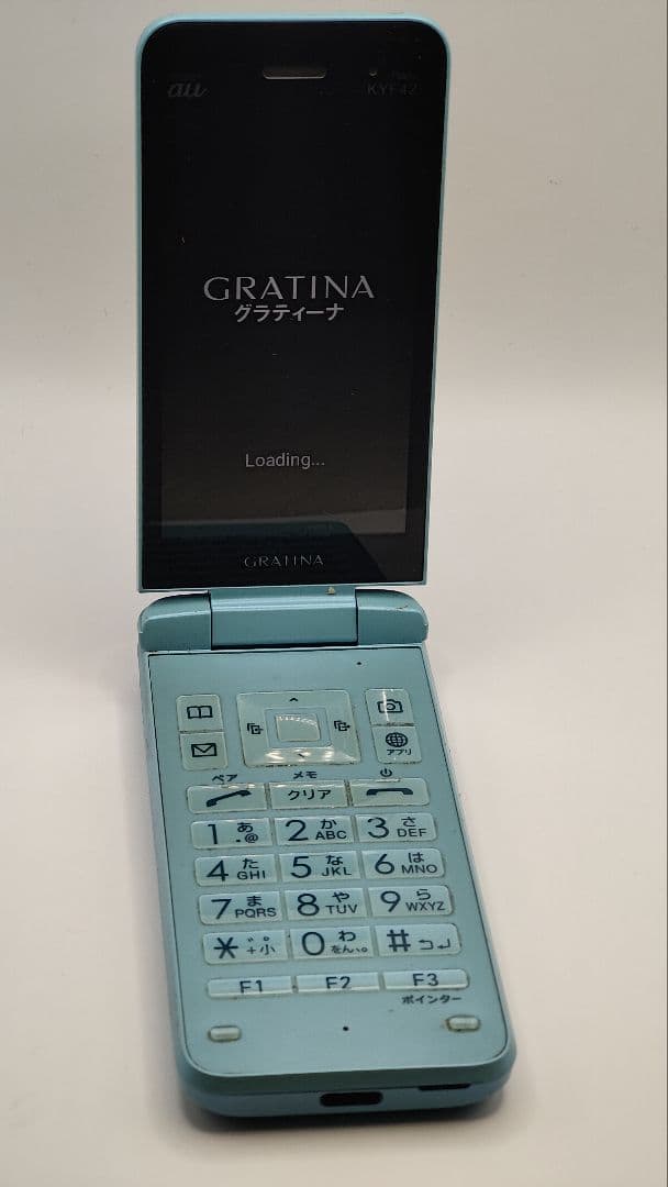 希少 ✨ 美品 GRATINA KYF42 ライトブルー 本体 ガラケー