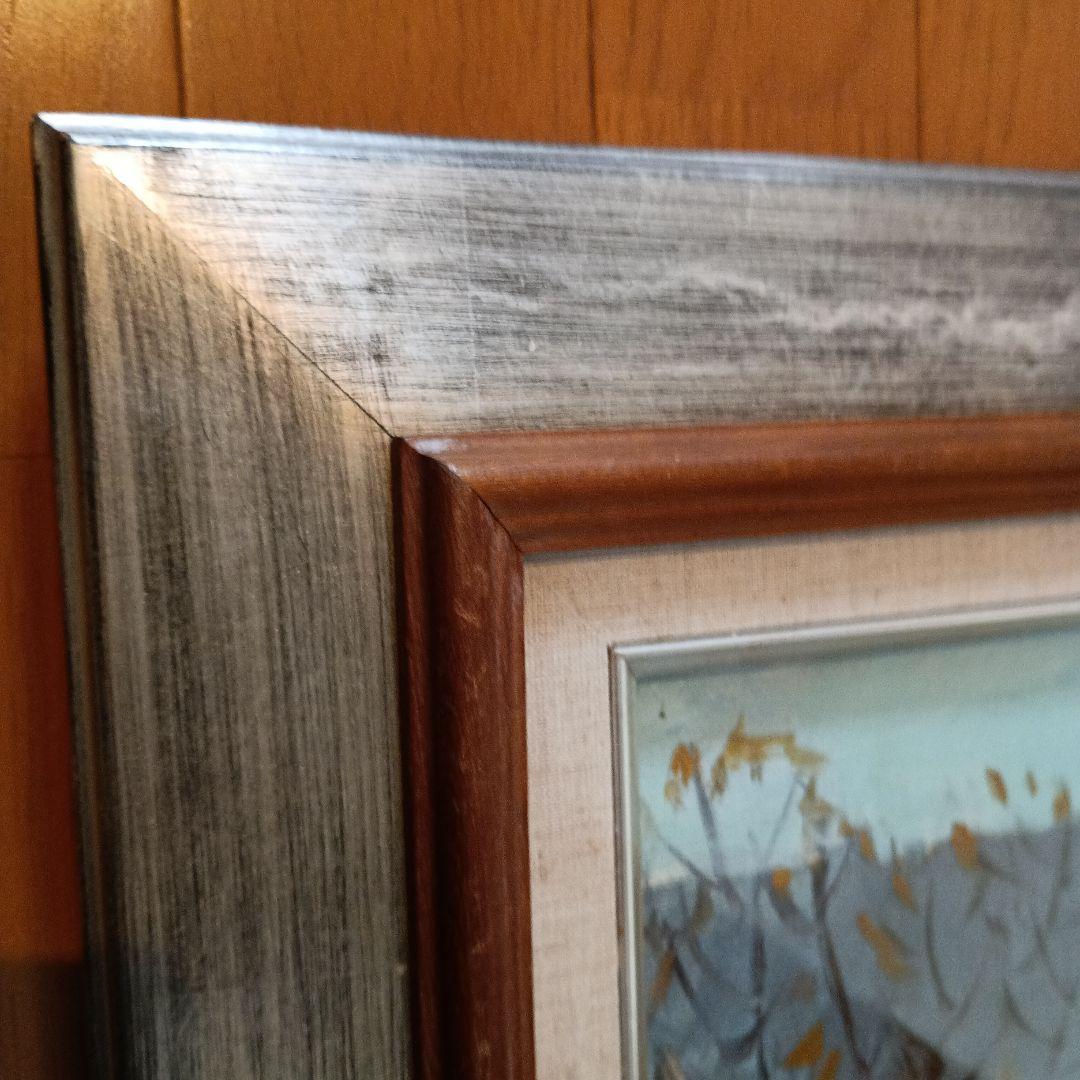 絵画 油彩 鈴木三五郎 S 秋の風景 F3 柿