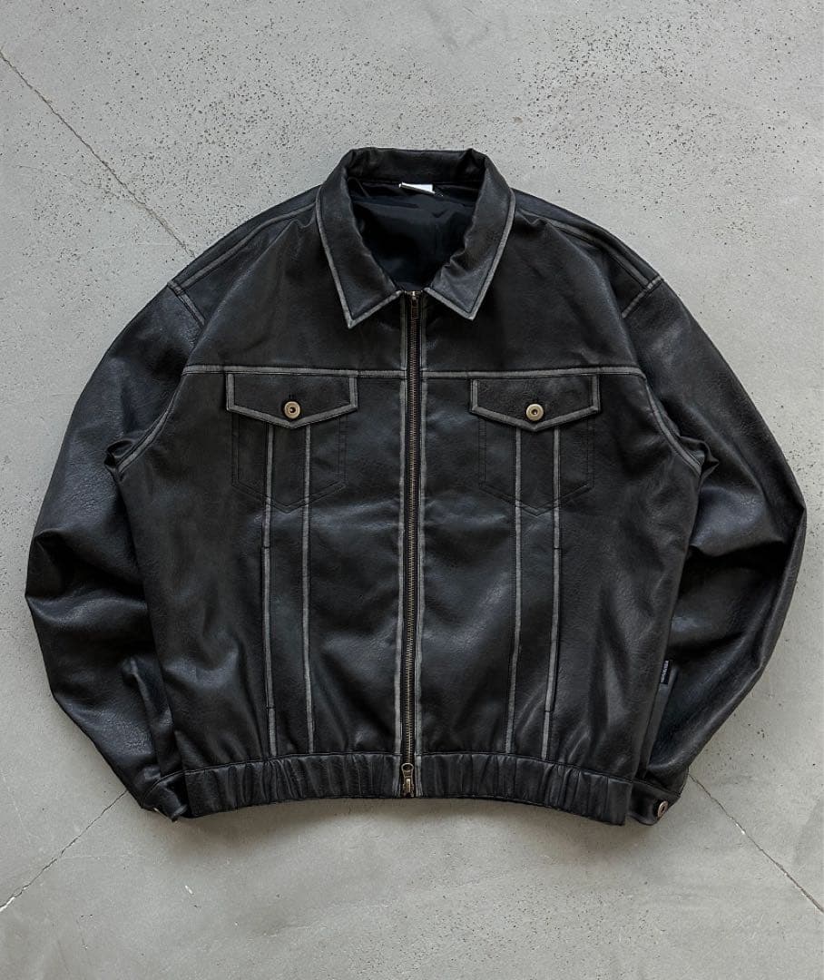 WISH FOR EVER レザージャケット ブラック M - メルカリ