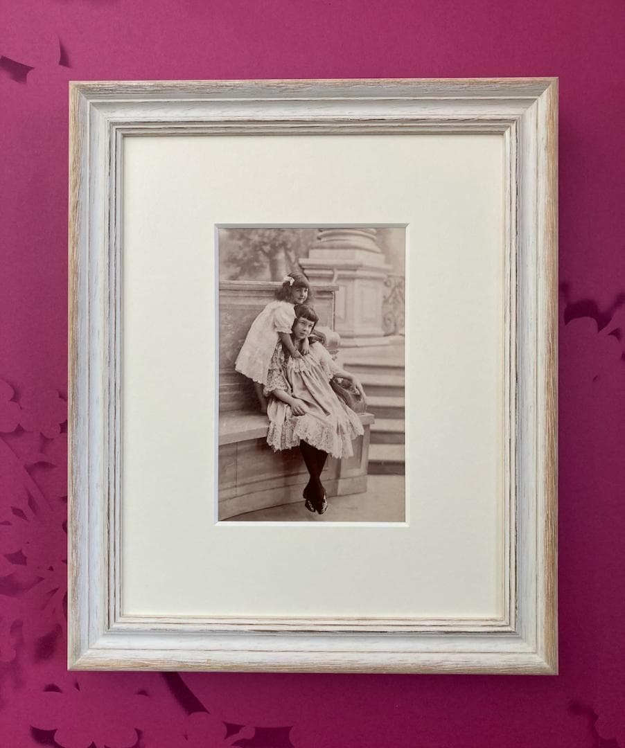 フランスアンティーク 肖像写真 《姉妹》額装 アルビューメンプリント