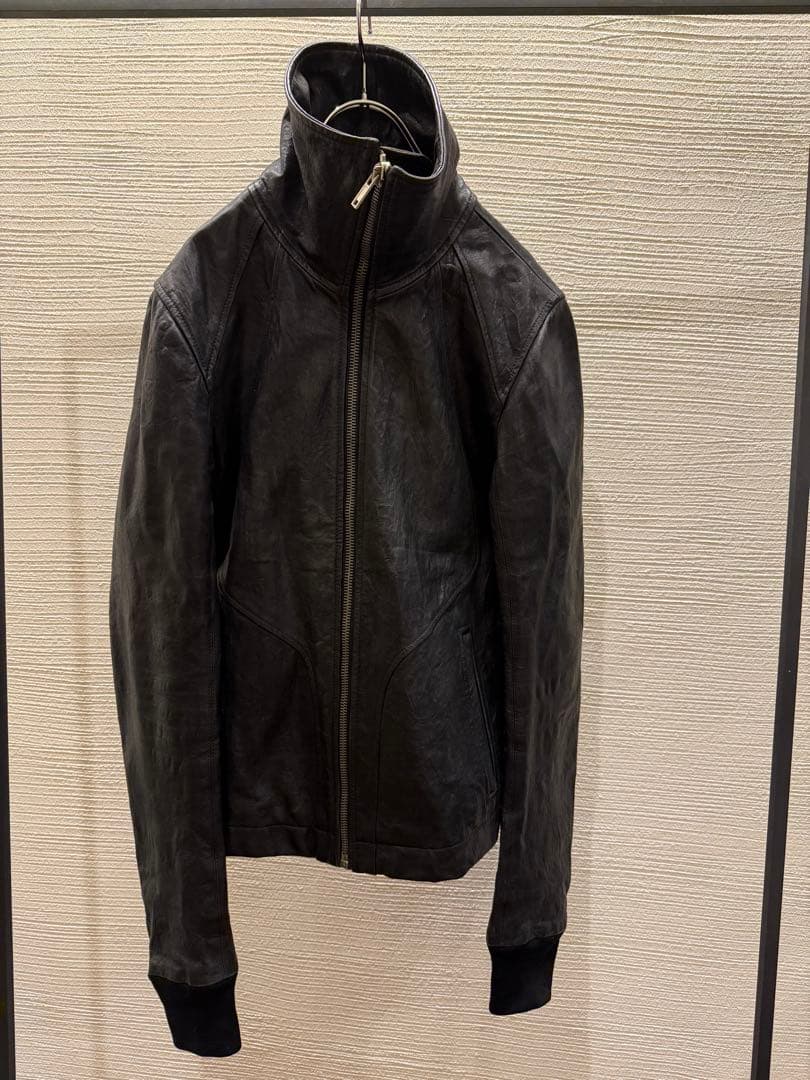 00s rick owens intarsia leather jacket - メルカリ