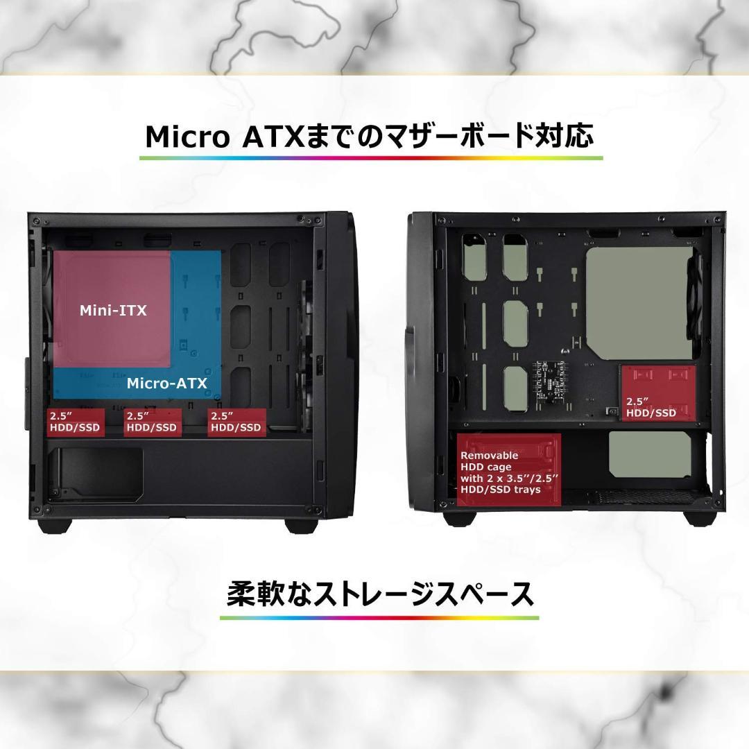 ハイクオリティ ミニタワーPCケース 白