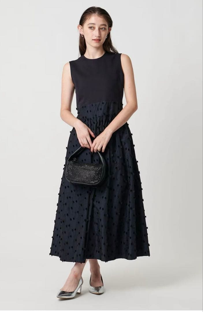 ★今週限定値下げ★ユナイテッドアローズ　リボン カットジャガードワンピース リボン カットジャガード コンビ ワンピース ‐ウォッシャブル‐