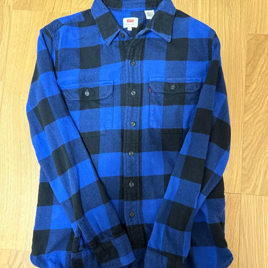 Levi's 青黒チェック 長袖シャツ S - メルカリ