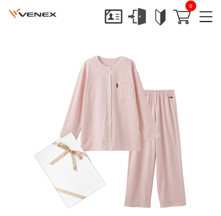 ★VENEX★リカバリーパジャマ★長袖★ M★ライトピンク★ リカバリｰパジャマ ニットサッカｰ レディース M L851 ライトピンク