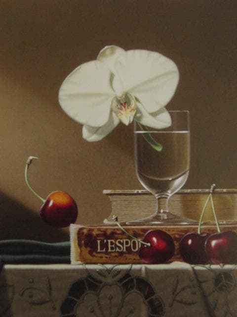 小澤一正、【日常の静物－胡蝶蘭－】、希少な額装用画集画、新品高級