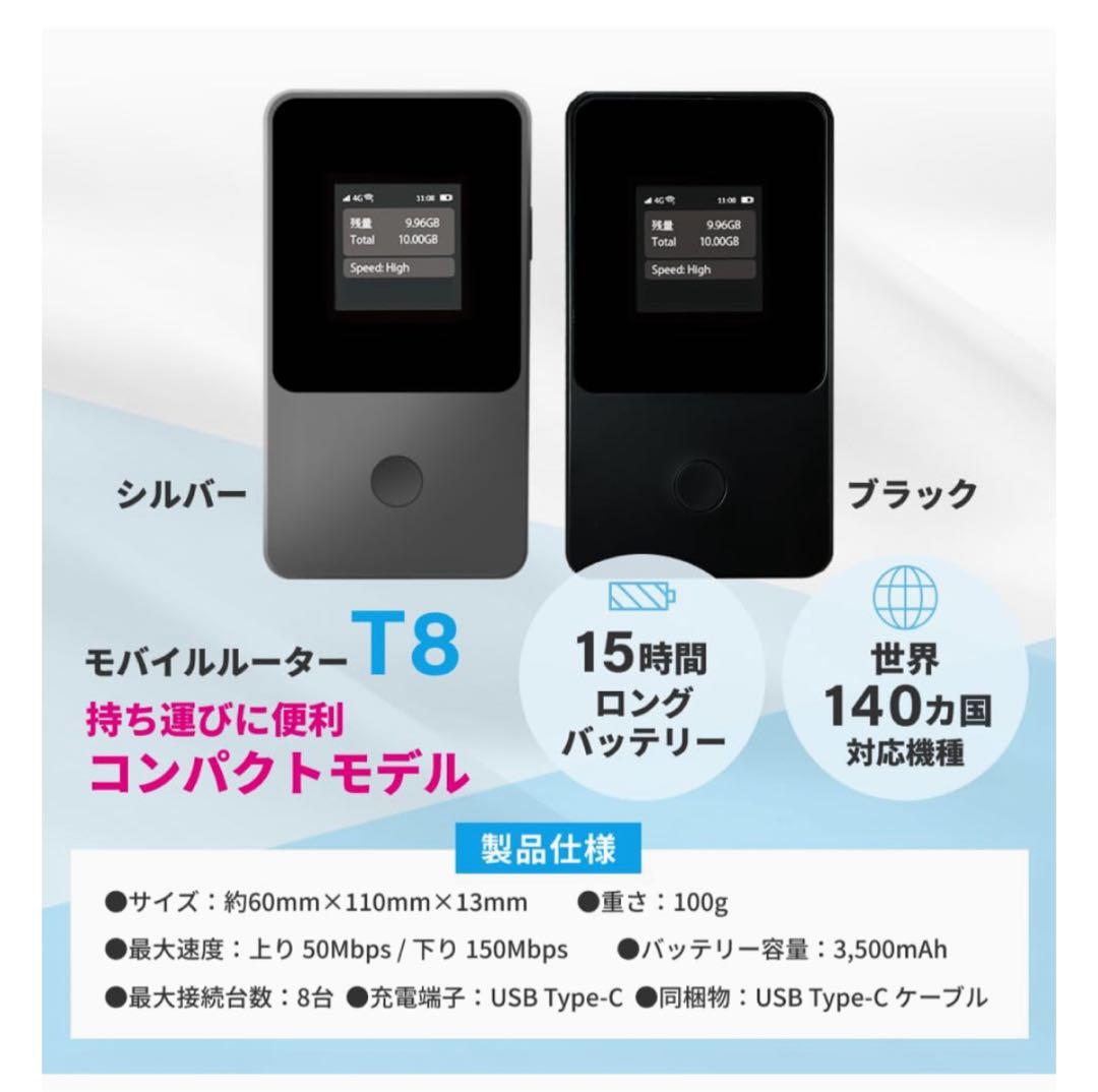 【新品】リチャージ式 ポケットwifi 国内 海外対応 110GB付1年間