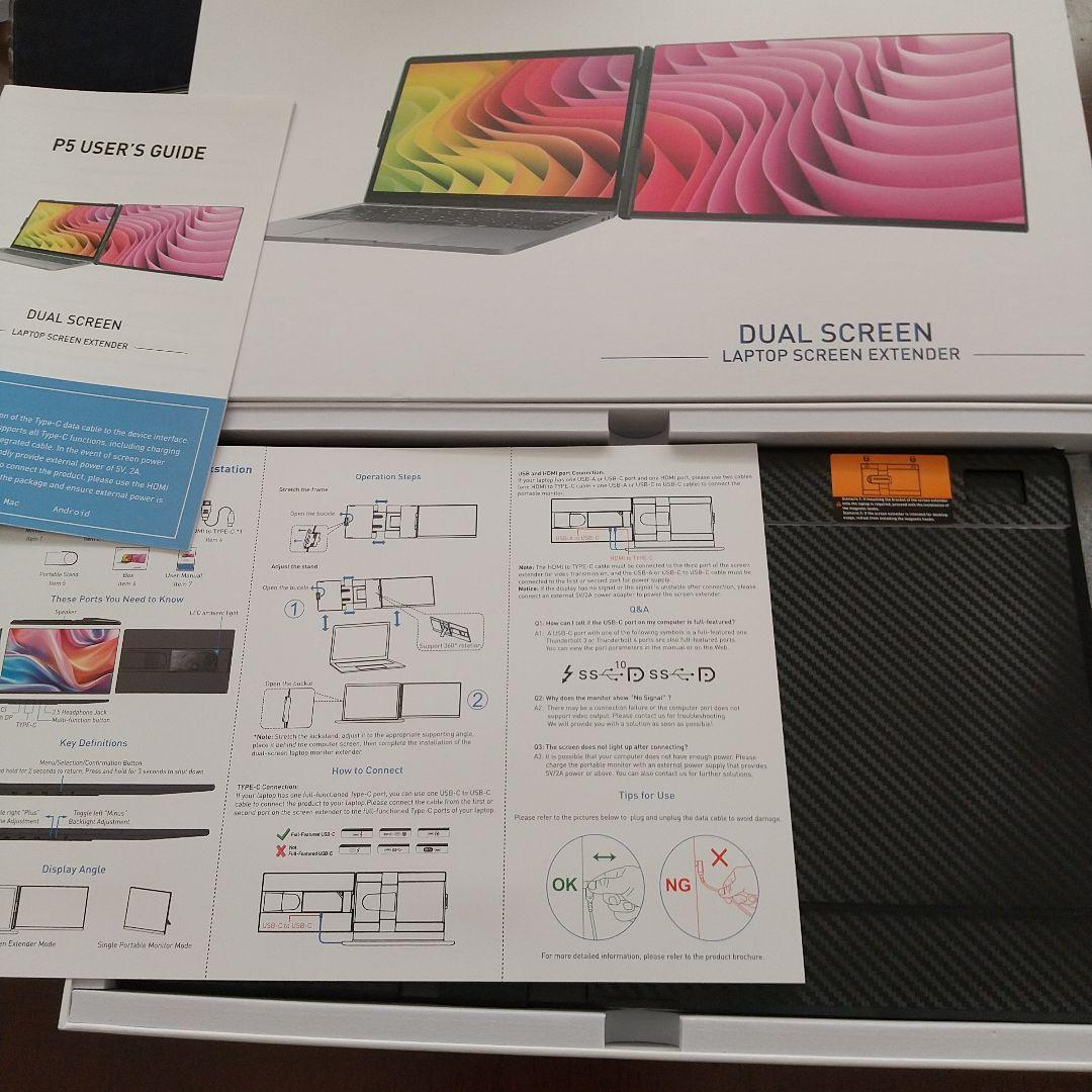 麻*紀様 P5 デュアルモニター 15.6インチ イ FHD 1080P ディス