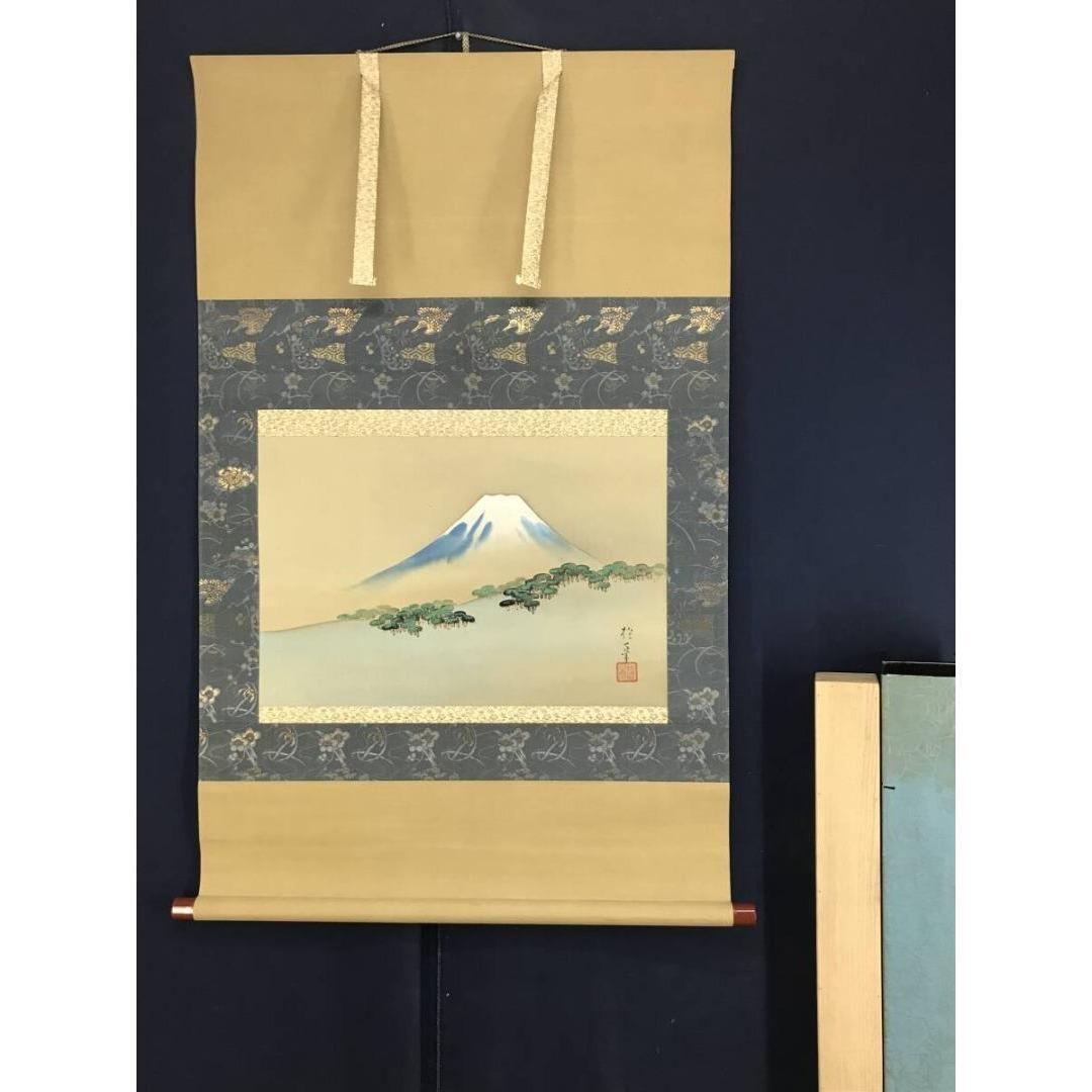 複製/酒井抱一/三保の松原/富士山水図/工芸品/掛軸/名家伝来/AK-860