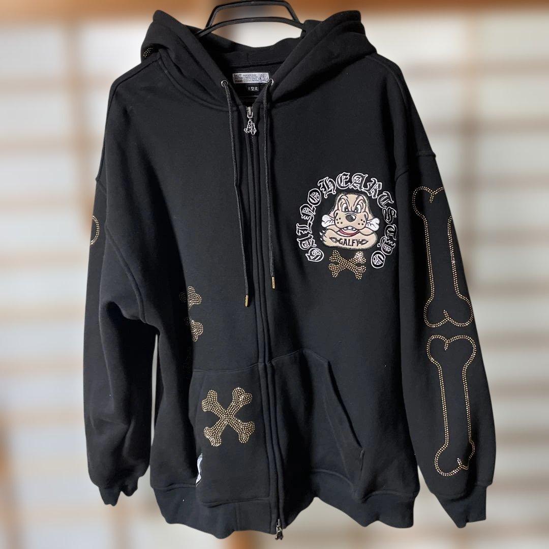 GALFY ブラック ジップアップパーカー 楽天市場】GALFY ガルフィー ジップアップパーカー L,XLサイズ