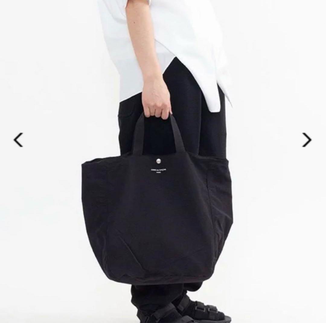 新品 コムデギャルソンオム 24ss 綿ナイロントートバッグ ブラック