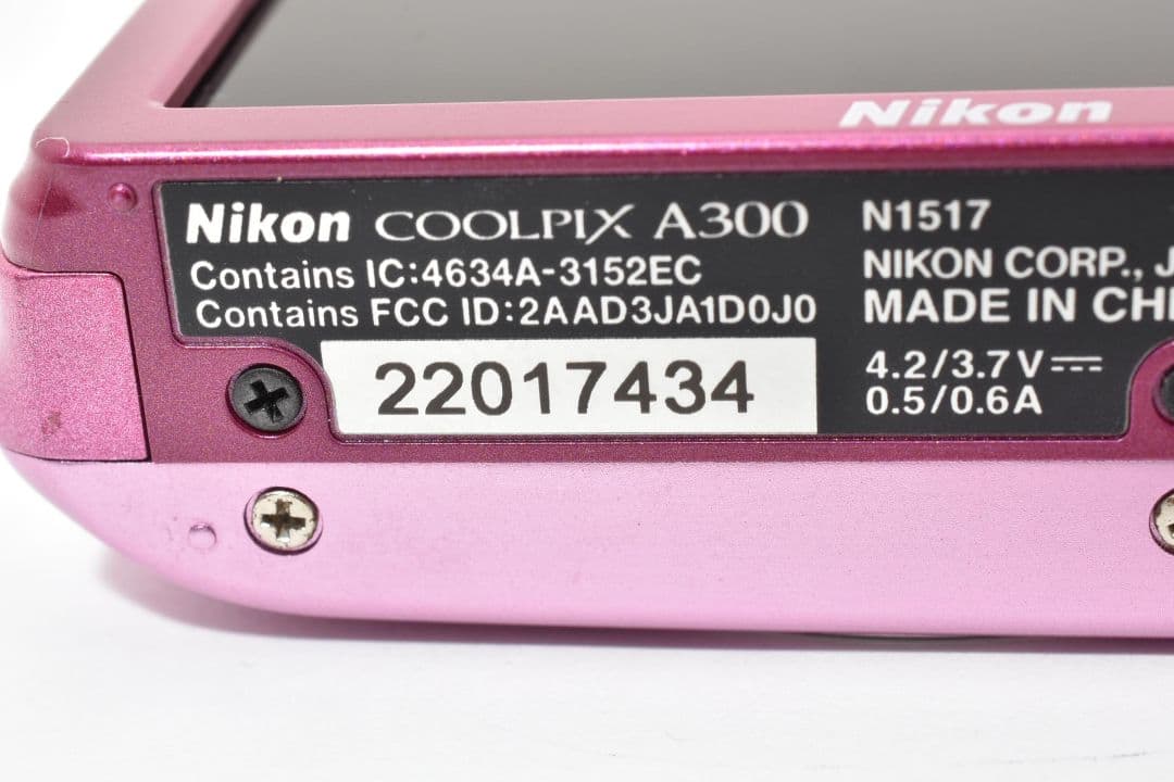 極美品　Nikon COOLPIX A300 コンパクトデジタルカメラ ピンク