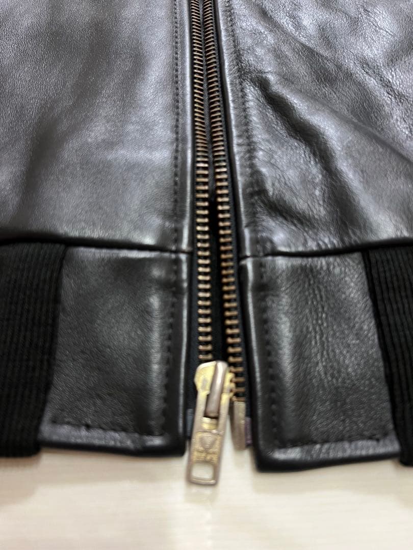 VANSON レザージャケット TJV バンソン青 黒 サイズ36 Sサイズ相当