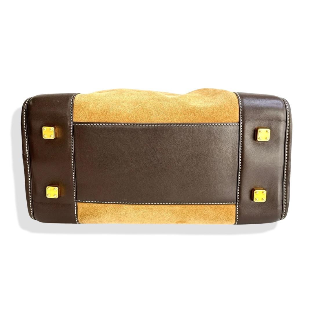 ロエベ アマソナ アナグラム 型押し スエード カーフ レザー 本革 トート