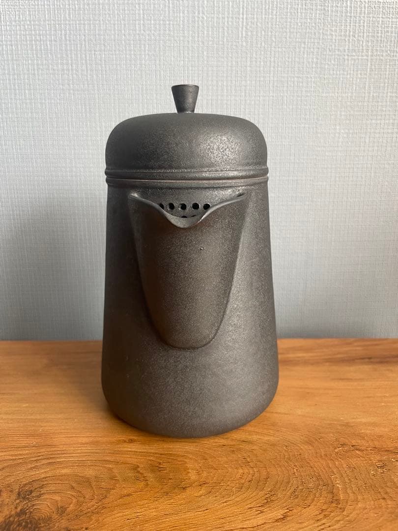 新品未使用 服部竜也 ペリカンピッチャー 黒釉 作家 ポット 器 紅茶