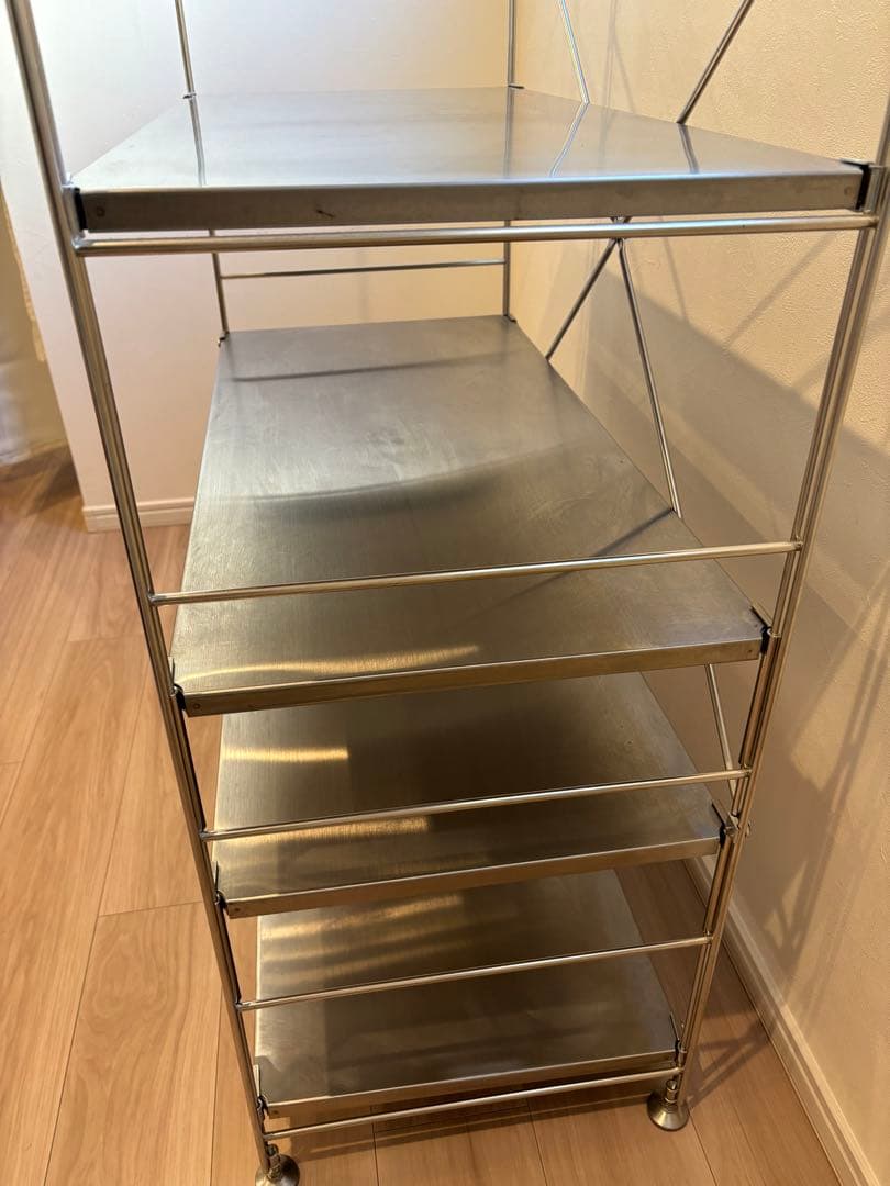 MUJI無印ステンレスユニットシェルフワイド中 幅86×奥行41×高さ120cm