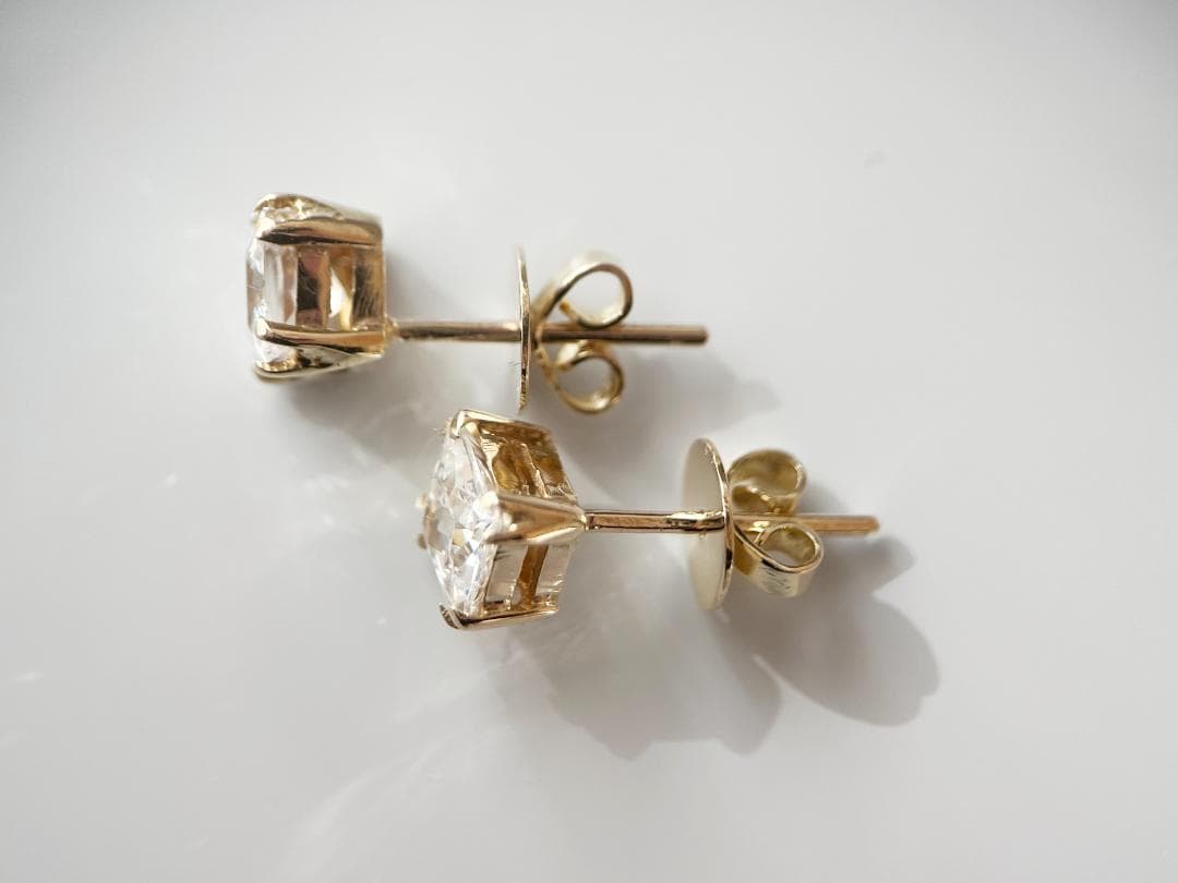 K9 スクエア スタッドピアス｜約2.8g｜イギリス アンティーク