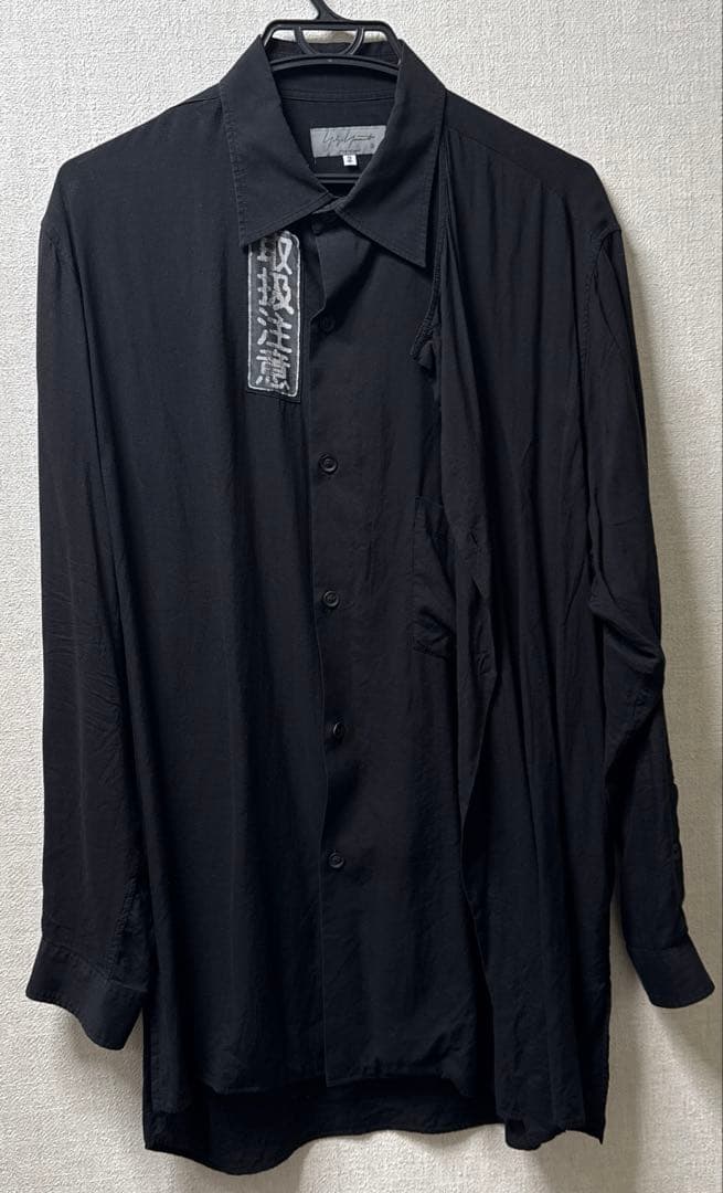 左ダブルテンセルブラウス　ヨウジヤマモトプールオム　黒　2　古着 5602000401761360_01_7205w.jpeg