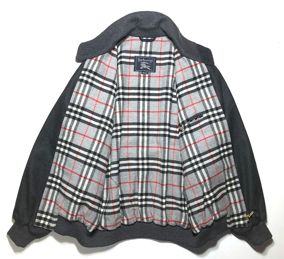 バーバリーズ ハリントンジャケット M ノバチェック グレー ウール