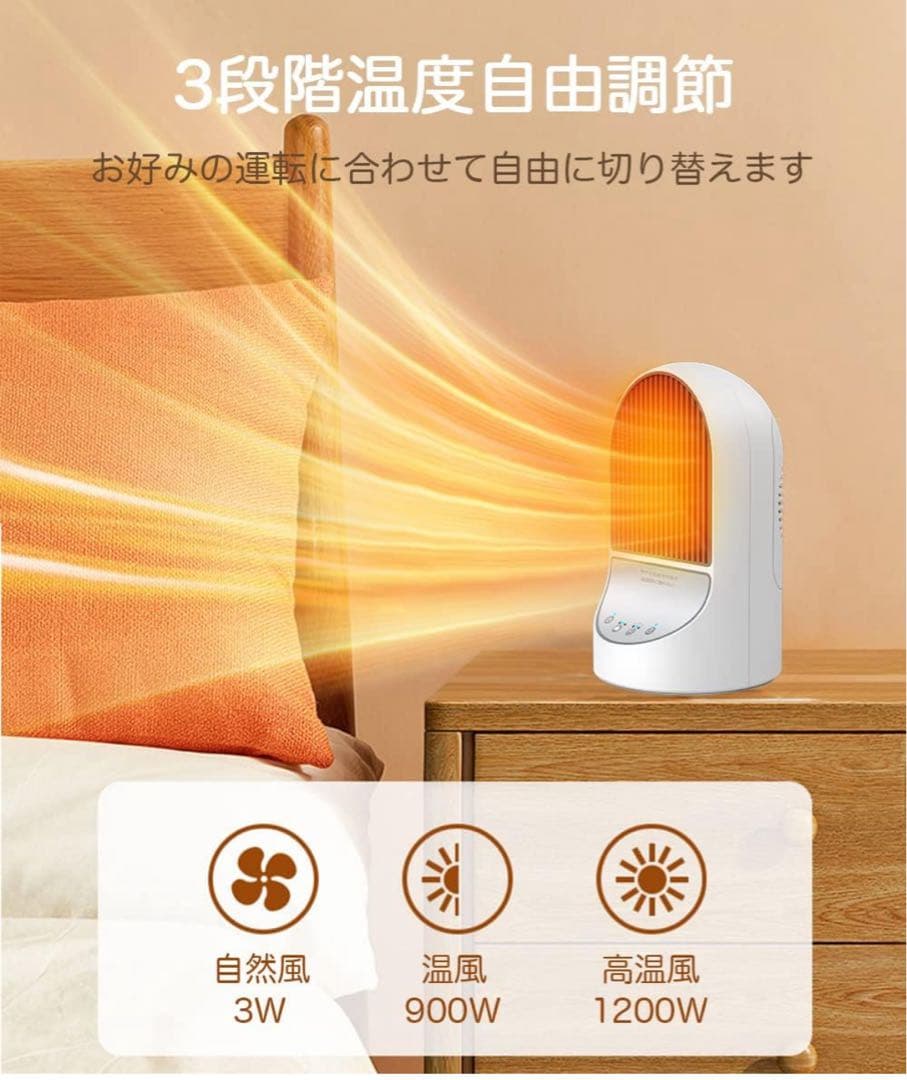 セラミックヒーター 【2024冬新型 瞬間速暖】電気ファンヒーター 小型