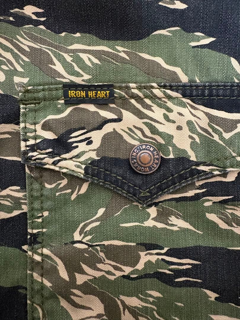 アイアンハート タイガーストライプ カモフラージュ柄 シャツ 希少 L