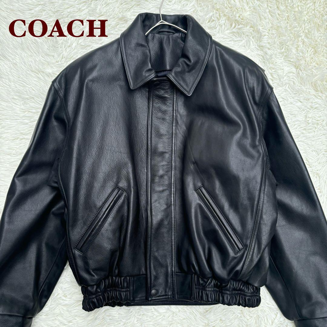 デッドストック✨ オールドコーチ レザージャケット 本革 ブルゾン 黒