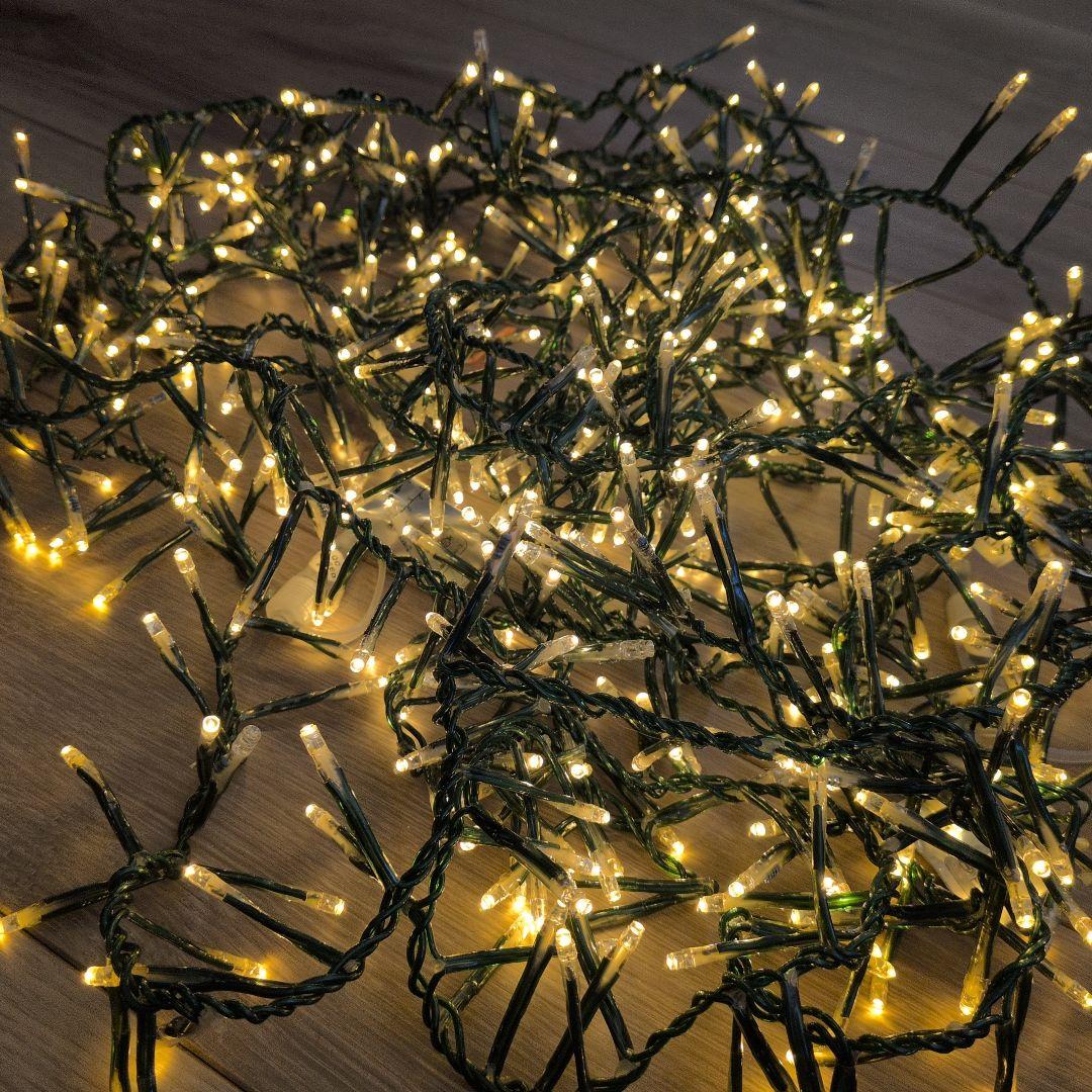 LEDクリスマスライト 暖色系 緑色ケーブル