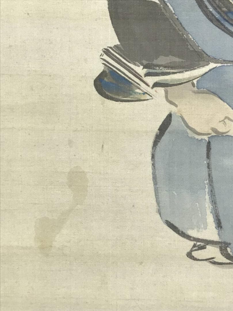 真作/岡本豊彦/福助図/福助の神さん参り図/宮詣/人物/掛軸名家伝来AH