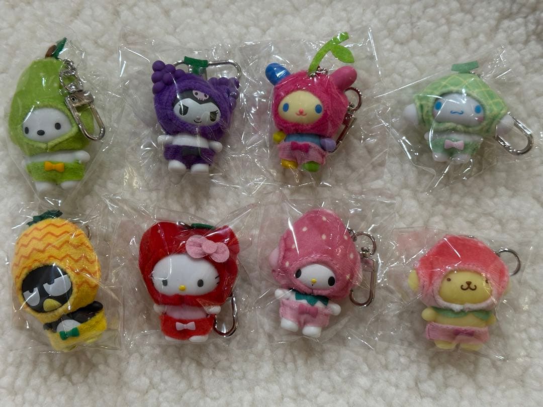 サンリオ キーホルダー ちびっとも くだもの コンプリート全8種類 開封