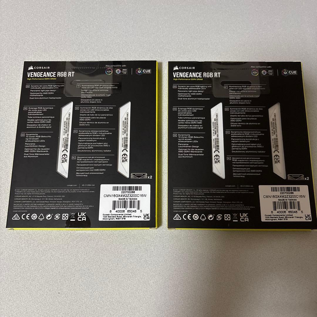 CORSAIR VENGEANCE RGB RT 16GB 2個セット