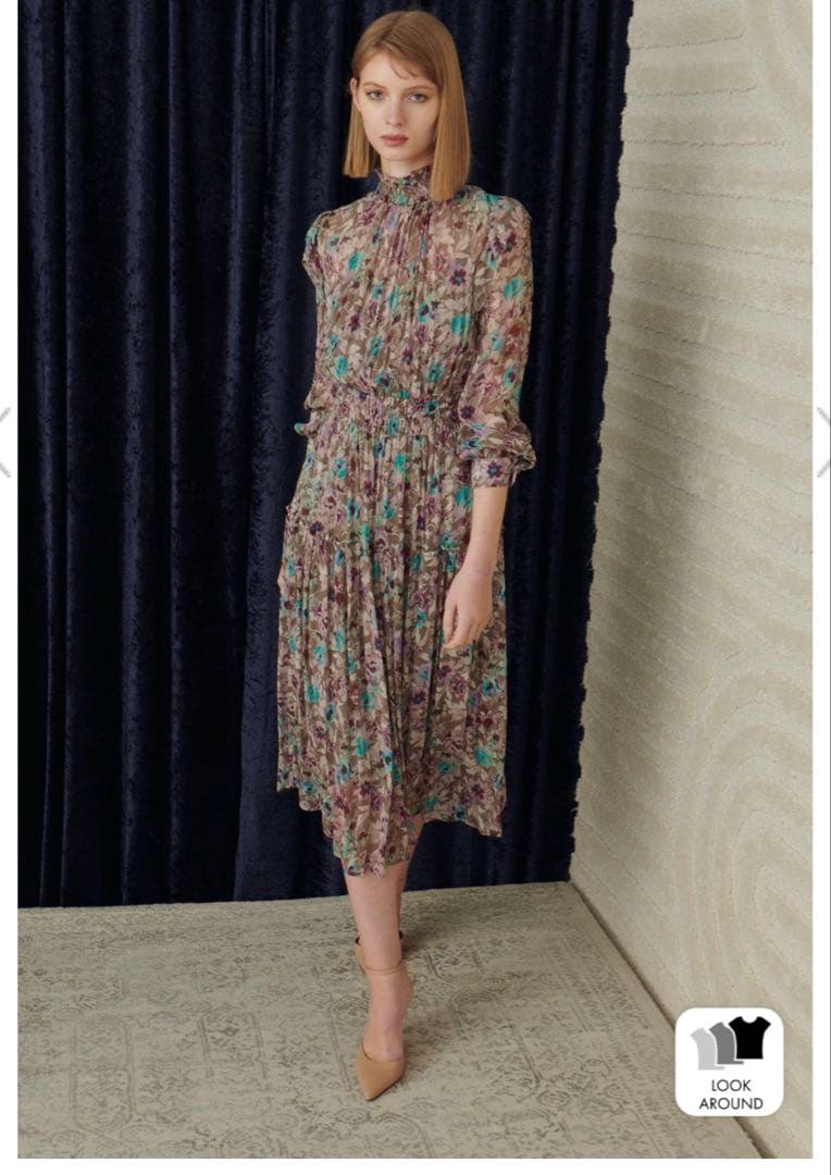 CORCOVADO 花柄シフォンワンピース CORCOVADO / シフォンフラワードレス CORCOVADO Night STORE | ダブル