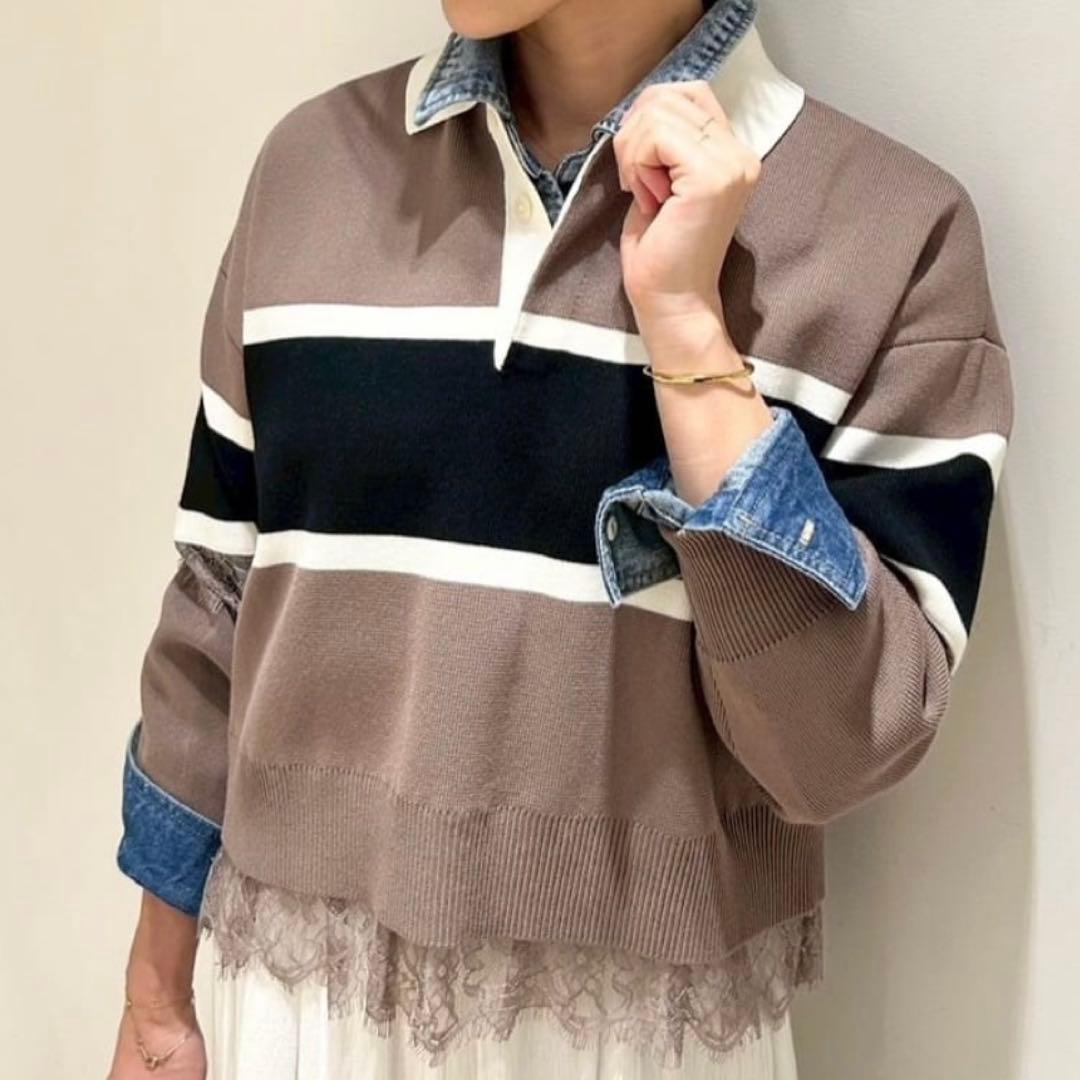 レース切替ラガーニット Arpege ニット 新品 - メルカリ