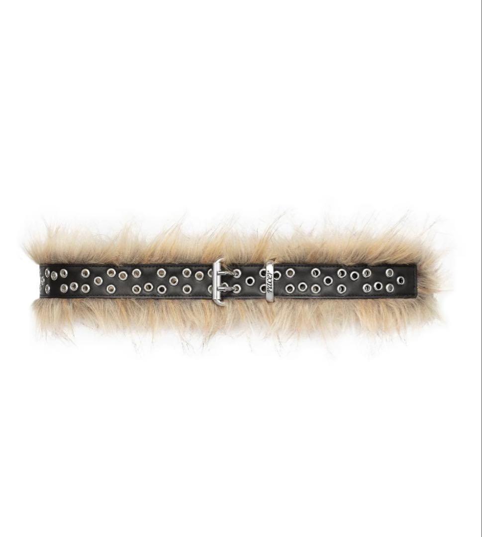【racerworldwide】FUR LEATHER BELT Fur Leather Belt – Racer Worldwide