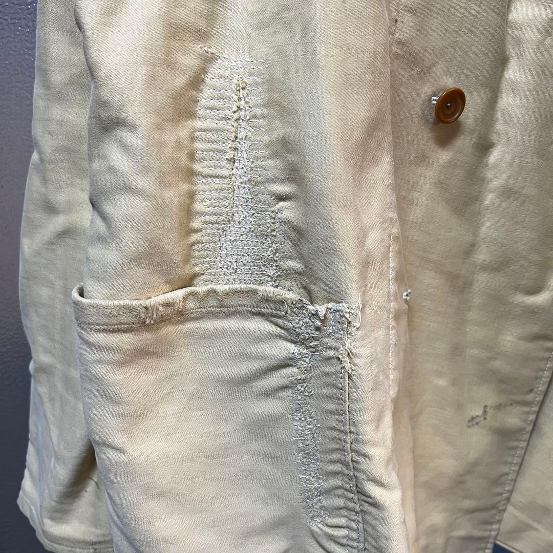 50s ユーロヴィンテージ ベージュ モールスキン ダブル ジャケット