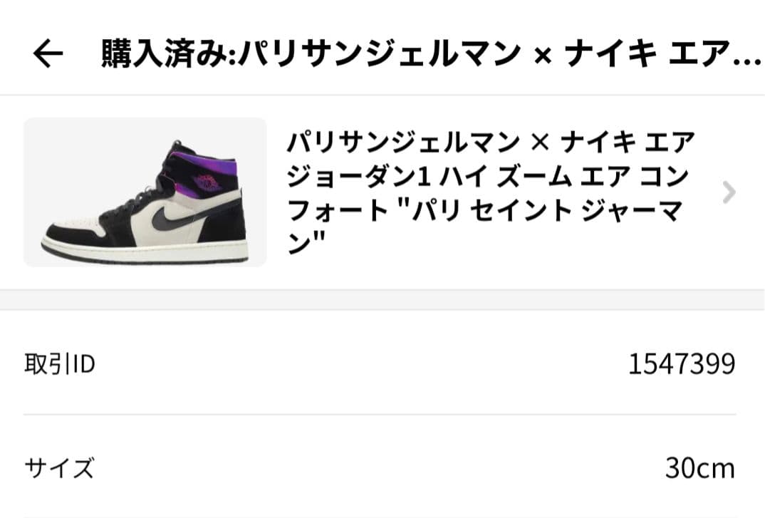 PSG×NIKE エアジョーダン1 ハイ ズームコンフォート 30.0cm