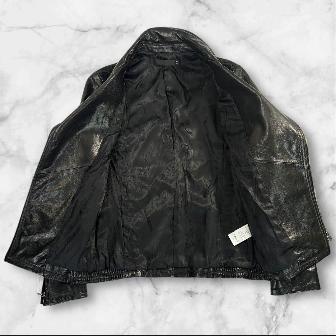 極美品 FUGA ダブルライダースジャケット 山羊革 サイズ44/S相当 黒