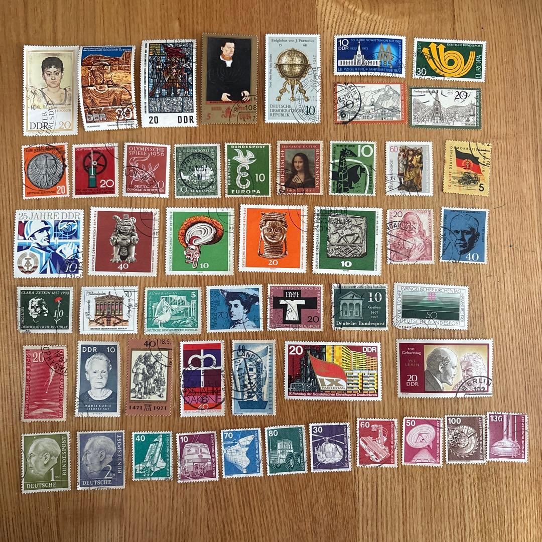 おしゃれな外国切手 ドイツ DDR等 50枚 海外切手 紙もの 古切手 - メルカリ