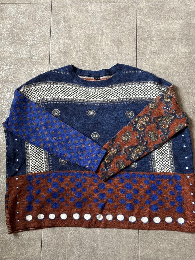 45R プルオーバー　ニット　サイズ０ SHIPS:〈手洗い可能〉7ゲージ ブラッシュド コットン クルーネック